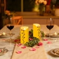 thumbnail image 6 of Iauyy Flameless Candles Battery Operated LED Pillar Candles with Remote and Timer, Yellow Line Drawing Set of 2 （S), 6 of 8