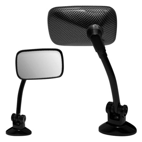 K Source 932064 - 4-1/8" x 2-1/2" Foldaway Left Side Rectangular Carbon Fiber Mirror