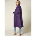 thumbnail image 4 of Made by Johnny Women's Casual Cozy Braided Open Front Long Pocket Cardigan Sweater XL DARK_PURPLE, 4 of 6