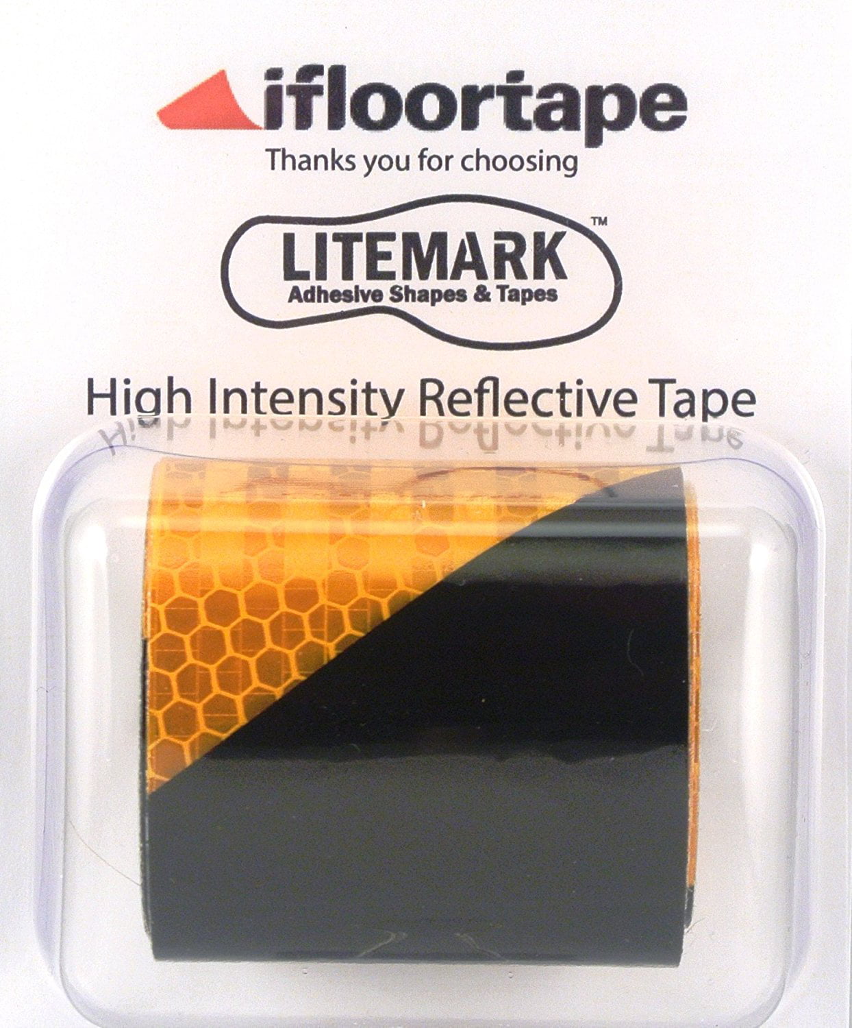 LiteMark 2 Inch Neon Yellow High Intensity Light Focusing Long Distance Reflective Tape 36 Inch Roll ifloortape 