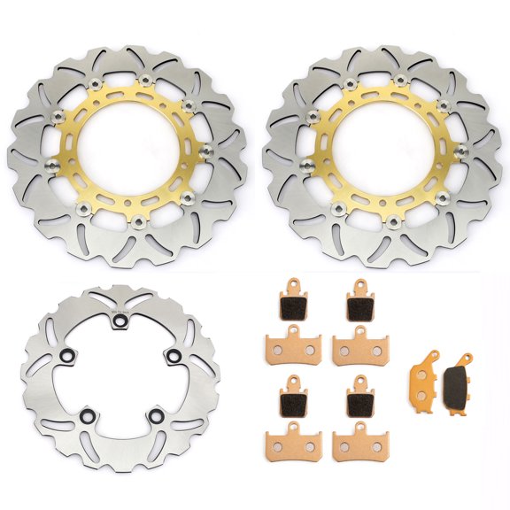 Front Rear Brake Discs Rotors Pads For YAMAHA YZF R1 07-14 2007 2008 2009 2010 2011 2012 2013 2014