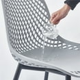 thumbnail image 6 of Modern Dining Chairs Set of 2 Patio Dining Chairs Accent Side Chairs Ubran Style Indoor-Outdoor with Metal Legs for Living Room/Dining Room/Garden/Kitchen/Hallway, Gray, 6 of 9