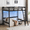 Full+Black, variant on Ktaxon Wood Loft Bed Frame with LED Light, Twin Size Loft Bed with Flat Rungs & USB Charging Station, White