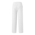 thumbnail image 7 of Curuila Men Pants Solid Color Drawstring Waistband Wide Leg Soft Comfort Long Trousers With Pocket White Size L, 7 of 7