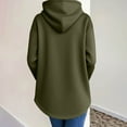 thumbnail image 4 of Womens Long Hoodies Fleece Lined Sweatshirts, Pullover Outwear Long Sleeve with Pocket, Fall Winter Outfits, 4 of 7