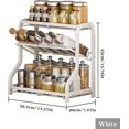 thumbnail image 2 of SHIQI-Spice Rack Organizer, 3 Tier Carbon Steel Counter Organizers Storage Shelf, Utensil Drawer Organizer, Pantry Kitchen Seasoning Step Shelf for Spice Bottles, Jars (White), 2 of 4