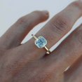 thumbnail image 3 of DBESTSTUDIOS 6 MM / 1 CT Ascher Cut Blue Aquamarine Proposal Ring Women Solitaire Stacking Ring Delicate Wedding Gift Ring Yellow Gold Handmade Jewelry, 3 of 3
