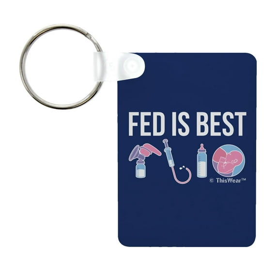 ThisWear Maternity Breastfeeding Awareness Fed Is Best Aluminum Rectangle Keychain
