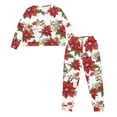 thumbnail image 4 of Yuyamidu Poinsettia Women Pjs Sets Long Sleeve Lounge Wear 2 Pieces Christmas Pajamas Top and Pants with Pockets Fall Spring Winter Clothing Soft Sleepwear Size M, 4 of 7