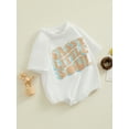 thumbnail image 2 of Bagilaanoe Newborn Baby Girl Rompers Letter Print Short Sleeve Bodysuits 3M 6M 12M 18M Infant Casual One Piece Short Jumpsuit, 2 of 8