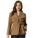 thumbnail image 1 of Abrigo con Solapa para Mujer Abrigo con Bolsillos y Cinturón Abrigo Abotonado de Invierno  marrón L, 1 of 5