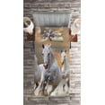 thumbnail image 2 of Ambesonne Horses Quilted Coverlet 2 Pcs, Sky, Twin Size, White Orange, 2 of 2