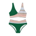 thumbnail image 4 of Women's Printed Bikini Sets Two Piece Swimsuit V Neck High Waisted Push Up Tummy Control Bathing Suit, 4 of 4