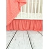 Light Coral Crib Skirt, Dust Ruffle for Baby Girl Nursery Bedding, Shabby Chic Luxury Vintage Cottage Style for Newborn Bedroom Decor