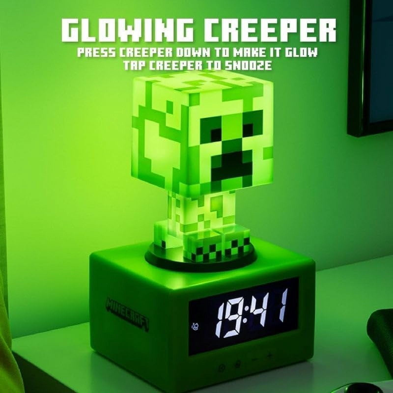 Minecraft Creeper Alarm Clock – Officially Licensed Icon with In-Game Music & Night Light for Kids & Tweens, Gaming Room Decor, Fun Gift for Minecraft Fans | Paladone
