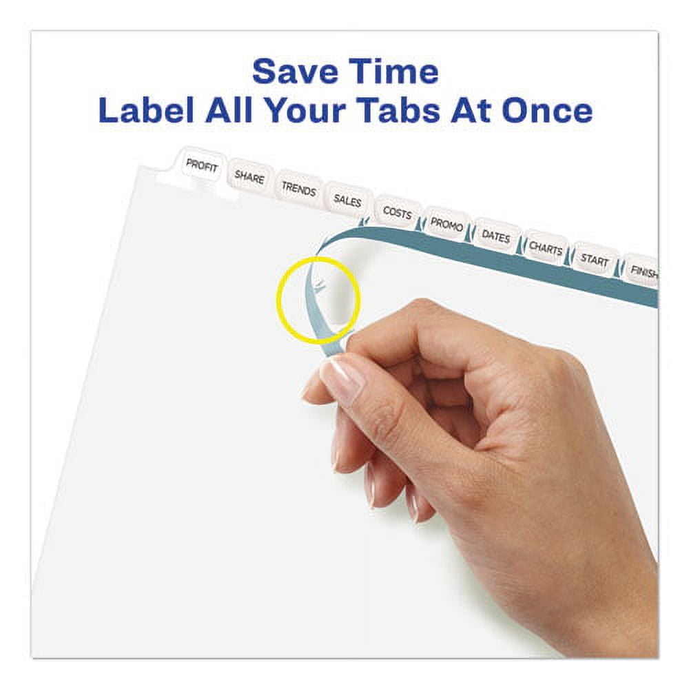 Print And Apply Index Maker Clear Label Dividers, 12 White Tabs, Letter | Bundle of 2 Sets
