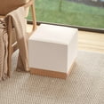 thumbnail image 4 of Seville Classics The Vineyard Collection Cork Storage Ottoman Cushioned Fabric, Padded Seat for Bedroom, Dorm, Loft, Living Room, Entryway, Hallway, Cream, 15" Cube, 4 of 6