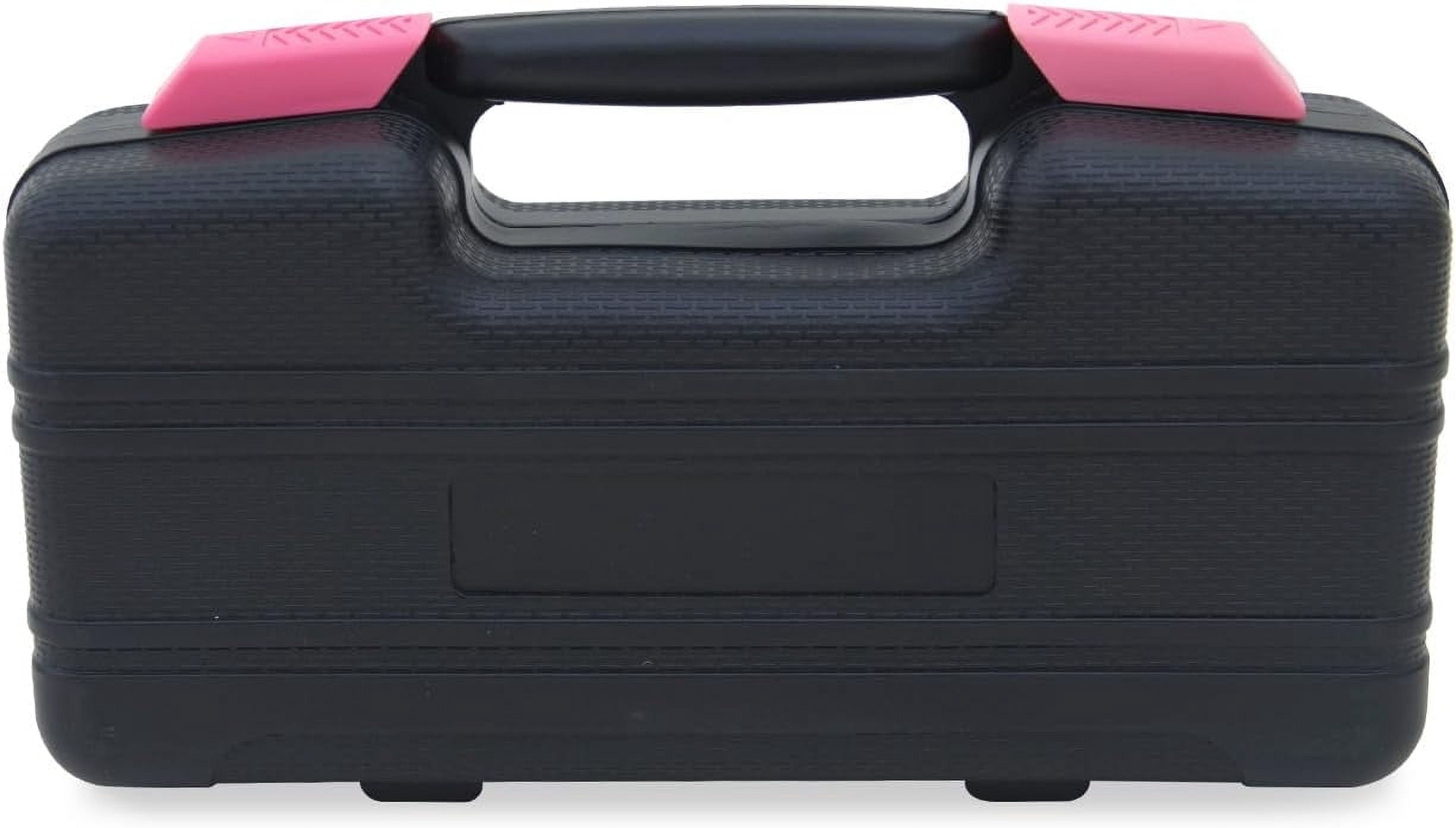 Lockways 39 PCS Pink Tool Set, with 14 Pcs Power Nuts, Basic Household Tool Kit, Fathers Day Gifts, All Purpose Tool Set with Tool Box for Home, Garage, Office and College Dormitory Use