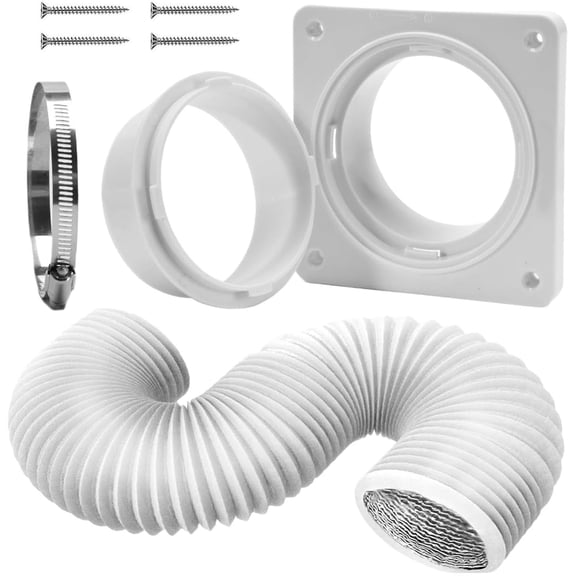 Portable AC Window Vent Kit with Exhaust Hose & Coupler, Window Seal for Portable Air Conditioner, Adjustable AC Duct Kit
