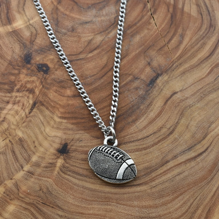 I Love Football Charm Sterling Silver - Made in the USA I Love Football Charm Sterling Silver - Made in the USA