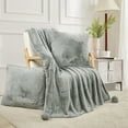 thumbnail image 5 of Home Soft Things Pompom Faux Fur Throw, 50" x 60", Silver, 5 of 8