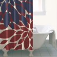 thumbnail image 4 of Red and Blue Pioneer Flower Pattern Shower Curtain 36"x72" ,Bathroom Decorative Shower Curtains Set with 12 Hooks,Modern Waterproof Washable Shower Curtain, 4 of 6