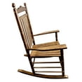 thumbnail image 2 of Balcony Porch Adult Rocking Chair Constructed Of Solid Wood - Relaxing Spacious Seat & Armrest Slatted Back Easy Assembly Included 280lbs Weight Restraint Oak Tone Hardwood For Grown-up Users, 2 of 4