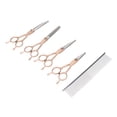 thumbnail image 2 of Dog Grooming Scissors Kit, Pet Grooming Shears Kit Professional   Stainless Steel  Safety Round Tip 5pcs  For Long Hair Pets, 2 of 8