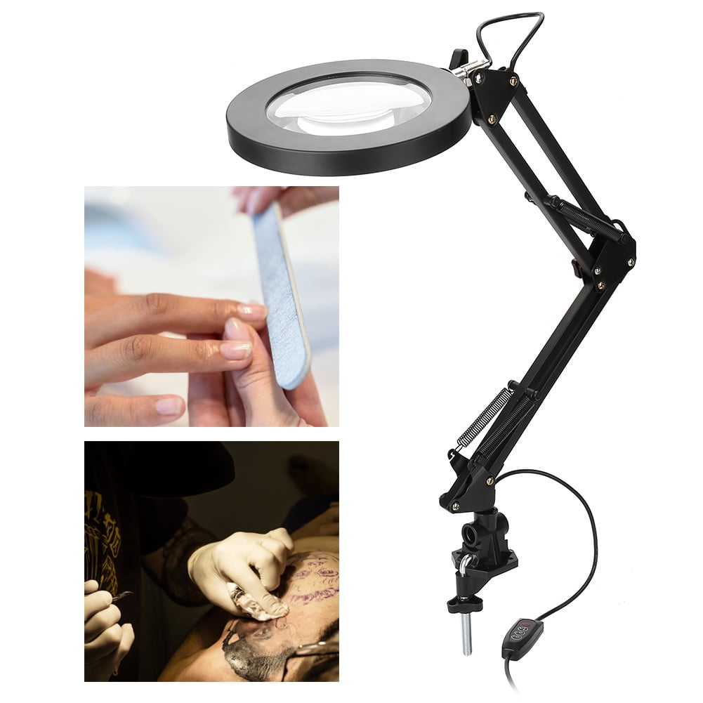 Clamp Mount LED Magnifier Lamp Salon 5X Magnifying Lamp Eyeliner