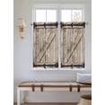 thumbnail image 2 of Farmhouse Wood Grain Bathroom Window Curtain, Vintage Country Barn Gate Brown Light Filtering Coffee Kitchen Curtains, Bedroom Living Room Curtains 2 Panel 84"x45", 2 of 6