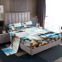 Erosebridal White Lighthouse Sheet Set Twin,Ocean Theme Bedding Sets Twin Size,Lodge Cabin Twin Sheet Sets,Ultra Soft Sea Bedroom Decoration,3pcs