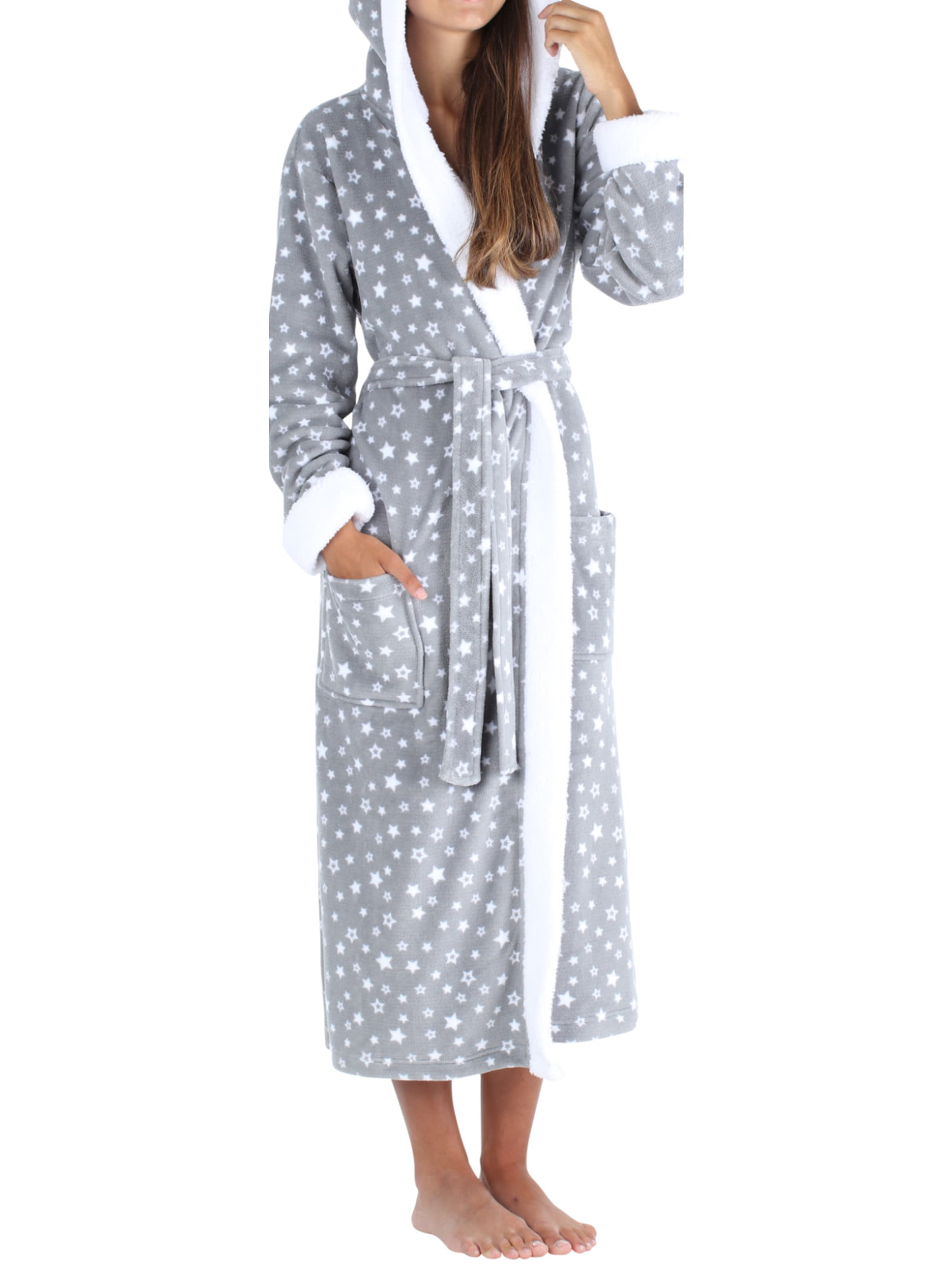 PajamaMania Women's Plush Fleece Long Bathrobes