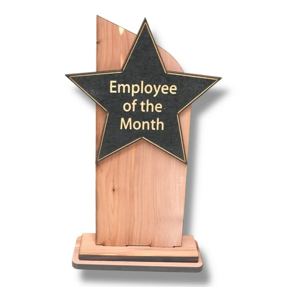 Trophy Award CEDAR  - CUSTOM - Employee of the Month - 9x5 Inches