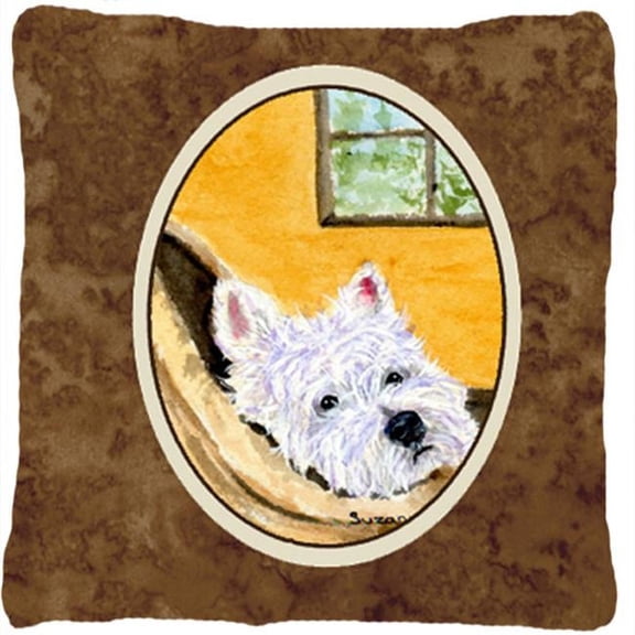 Carolines Treasures  Westie Decorative Fabric Pillow 14 x 14 in.