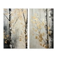 thumbnail image 2 of Designart "Monochrome Tree Of Gray And Gold" Tree Monochrome Wall Art Set Of 2 - Gold Floral Wall Decor Set Of 2, 2 of 7