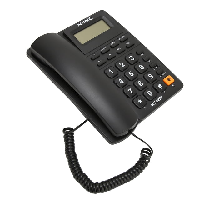 Corded Landline Telephone, Corded Phone Dual Interface Multifunction Caller ID Display Last Number For Home White,Black