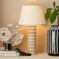 thumbnail image 2 of Jamie Young Abacus Mango Wood Table Lamp with Linen Shade Brown, 2 of 5