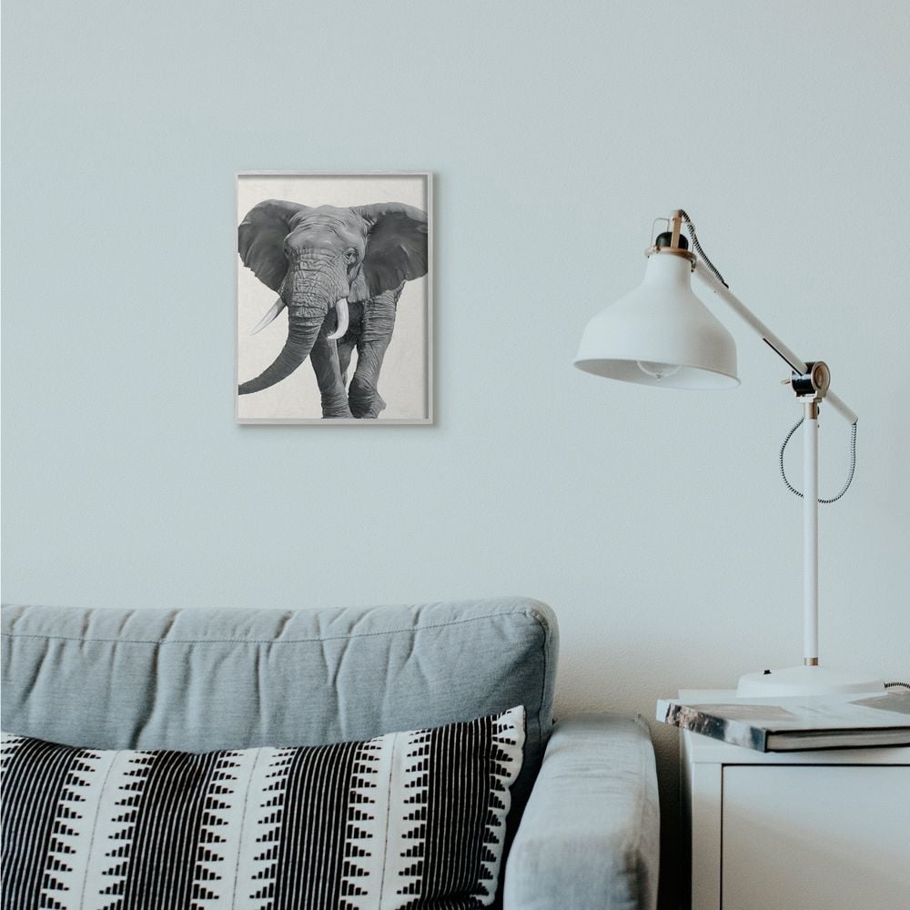 Stupell Industries Elephant Marching Animal Painting Framed Wall Art by Ziwei Li