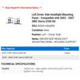 thumbnail image 2 of Left Driver Side Headlight Mounting Panel - Compatible with 2003 - 2007 GMC Sierra 2500 HD 2004 2005 2006, 2 of 2