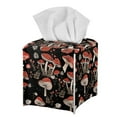 thumbnail image 7 of ZUXONGSY Mushroom Square Tissue Box Covers PU Leather Household Tissue Holder Stylish Tissue Box Cover Wear Resistant Paper Towel Box Cover for Table, Dresser, Countertop, 7 of 7