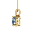 thumbnail image 3 of 1.5 cctw Blue Moissanite Yellow Gold Plated Pendant with 16" Box Chain (7.5mm, Round Cut), 3 of 6