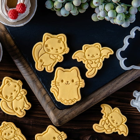 

Halloween Kitten Cookie Mould Ghost Cute Cartoon Kitten Cat Shape Baking Tool