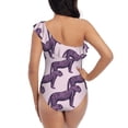 thumbnail image 5 of Picia Leopard Print Pattern Women's One Piece Swimsuits,One Shoulder Swimwear Asymmetric ,Ruffle Monokinis Bathing Suits,High Waisted Flattering Bathing Suits-XX-Large, 5 of 8