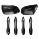 thumbnail image 1 of 1 juego de tapas de cubierta de espejo de puerta lateral, embellecedores de cubierta de manija de puerta para Toyota Camry 2018-2023, tapas de espejos retrovisores, cubierta de patrón de fibra de carbono negro Unique Bargains manijas de puertas exteriores, 1 of 7