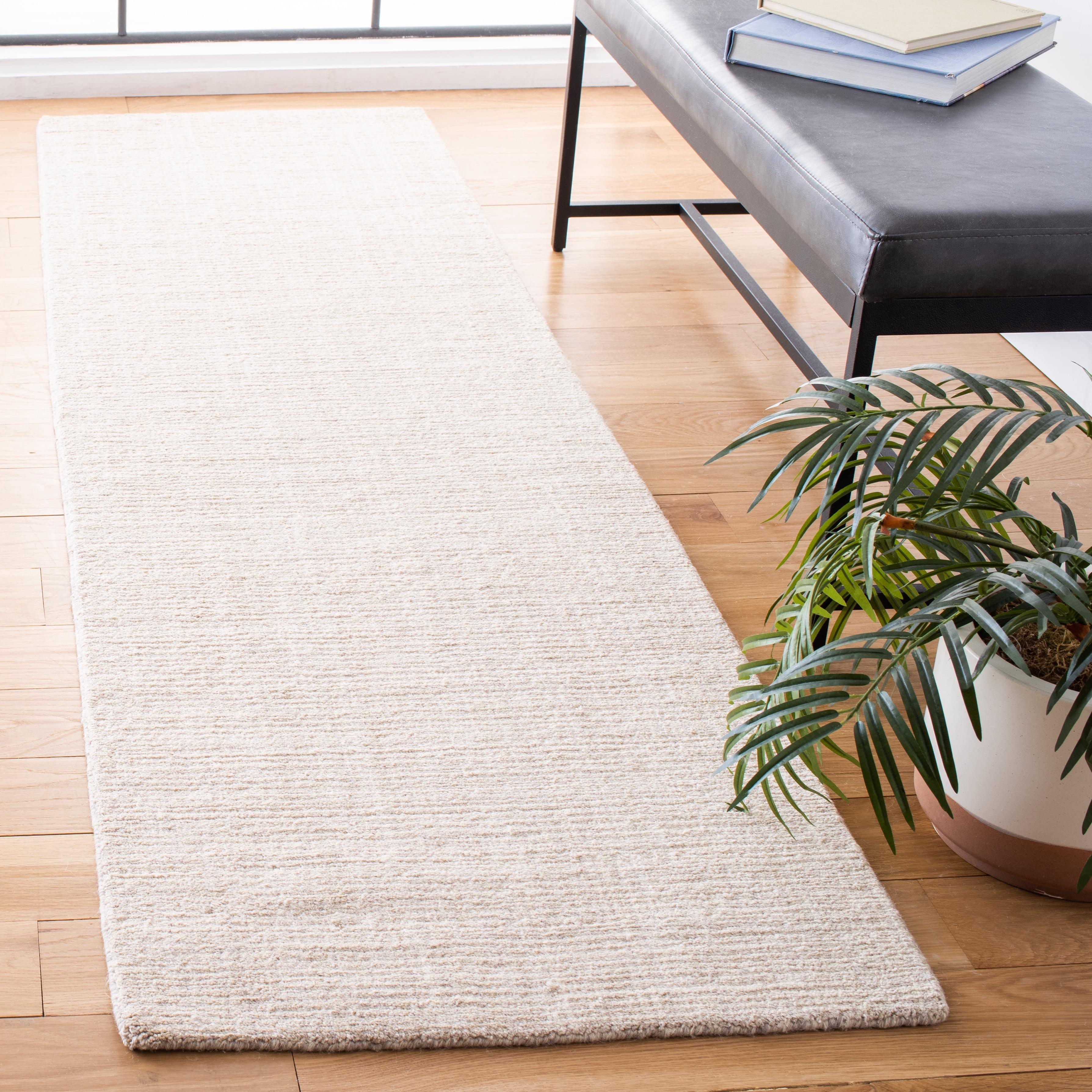 SAFAVIEH Natural Fiber Johna Solid Runner Rug, Beige, 2'3" x 8'