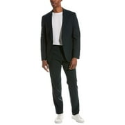 BOSS Hugo Boss mens Slim Fit Wool-Blend Suit with Flat Front Pant, 38R, Blue