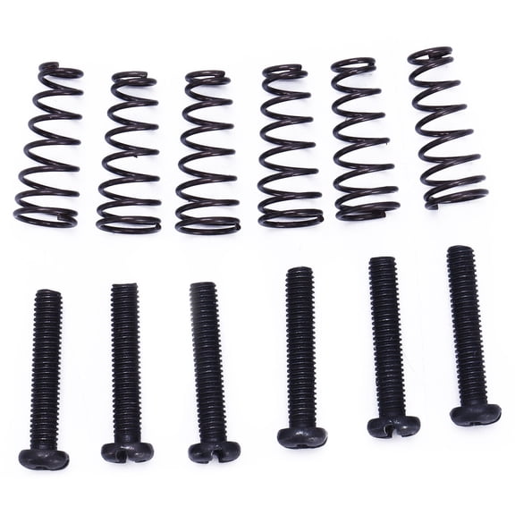 6 Pcs Electric Guitar Tremolo Bridge String Saddles Mount Adjust Conical Spring and Screws Black
