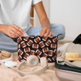 thumbnail image 6 of Picia Brown Football On Black Printed Cosmetic Bags for Women Makeup Bag Large Capacity Purse Travel Toiletry Zipper Storage Pouch Make up Brushes Organizer for Gifts, 6 of 6