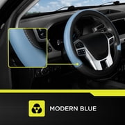 Auto Drive Faux Leather Steering Wheel Cover, Multiple Colors, Blue Black