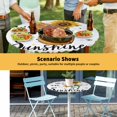 thumbnail image 6 of Elastic Fitted Round Tablecloth, Sunflower Sunshine Waterproof Stretch Table Cover for 36"-44" Tables, Pastoral Bees Farmhouse Floral Washable Outdoor Tablecloths for Patio, Picnic, Camping, 6 of 9